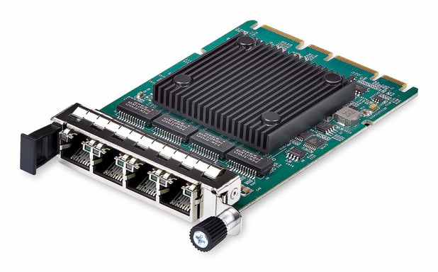 StarTech.com Carte Réseau à 4 Ports RJ45 Gigabit OCP 3.0 avec Intel® I350-AM4, Carte Réseau Serveur Compatible SFF 4C+, Ethernet Multivitesse, PCIe 3.0, Transformateur LAN, NIC w/PXE/9K
