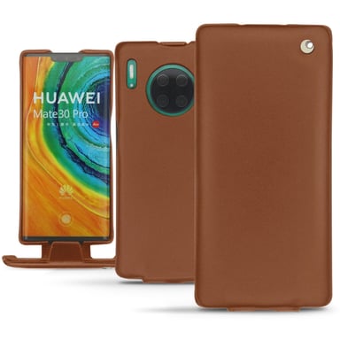 Housse cuir Huawei Mate 30 Pro -  - Marron - Cuir lisse