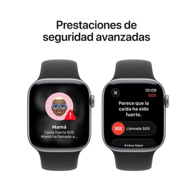 Watch Series 11 (2025) GPS + Cellular  Boitier de 42mm en Aluminium Gris sidéral avec Black Sport Band - S/M