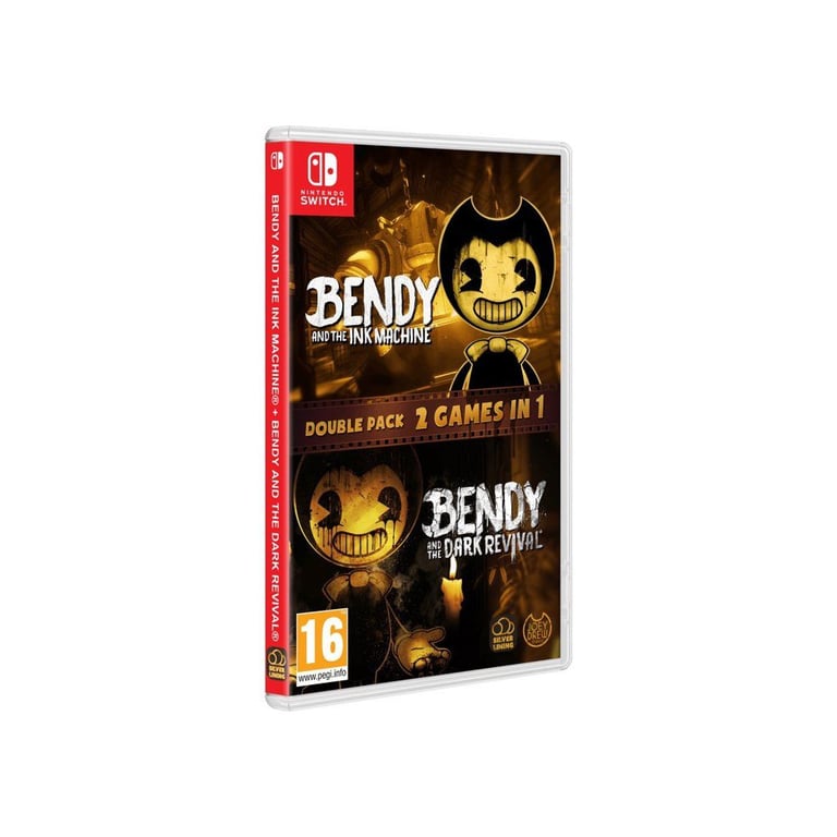 Jeu Nintendo Switch JUST FOR GAMES Bendy Double Pack 2 jeux remasterisés, bande-son incluse, PEGI 16 Noir/Sépia - Neuf