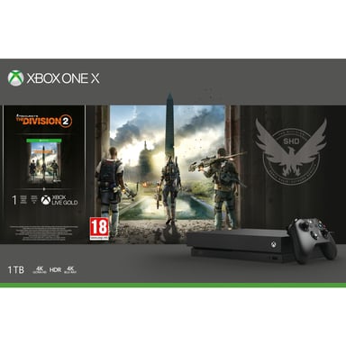 Microsoft Xbox One X + Tom Clancy's The Division 2 1000 GB Wifi Negro