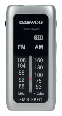 Daewoo DW1129 radio Portátil Analógica Negro, Plata