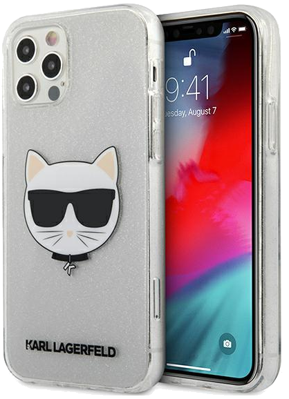 Étui Karl Lagerfeld pour iPhone 12 Pro Max 6.7 Silver Glitter Choupette