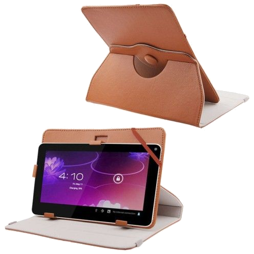 Housse Tablette Tactile 9 Pouces Support Universel Housse Intégrale 360° Marron Faux cuir YONIS