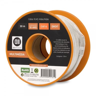 D2 Diffusion D2RJ45D3000 Cavo di rete Bianco 30 m Cat6