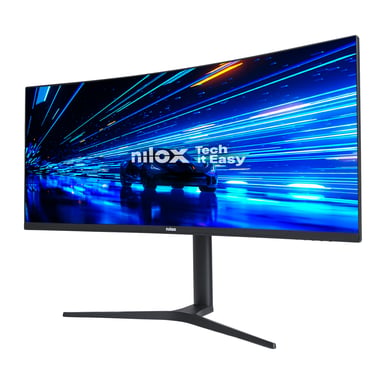 Nilox MONITOR 34'' NXM344KD11 ULTRAWIDE 4K CURVO 144HZ 2HDMI 2DP 1MS MMDIA pantalla para PC 86,4 cm (34'') 3440 x 1440 Pixeles UltraWide Quad HD LED Negro