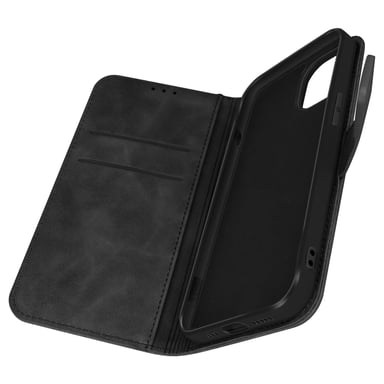Funda iPhone 13 Efecto Ante Tarjetero Soporte Vídeo, Forcell Negro