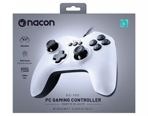 NACON PCGC-100WHITE accessoire de jeux vidéo Blanc USB Manette de jeu Analogique/Numérique PC