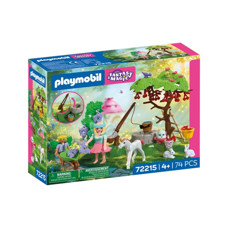 Set de jeu Playmobil Fantasy Magic 72215 Jardin de fées enchanté avec licorne bébé Blanc - 17 pièces - Neuf