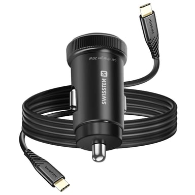 Caricatore per auto 2 USB-C 20W PD per smartphone/tablet con cavo USB-C