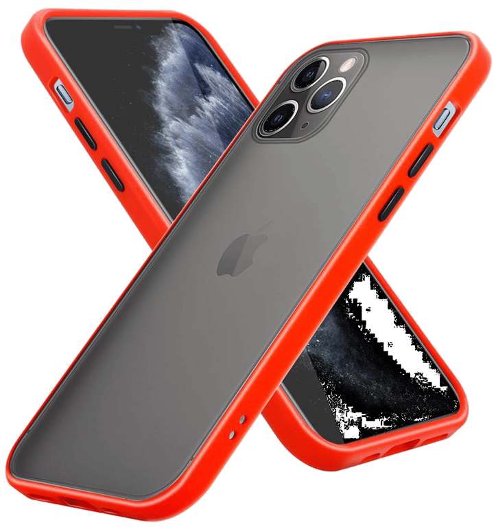 Coque pour Apple iPhone 11 PRO MAX en Rouge Givré - Touches Noires Housse  de protection Étui