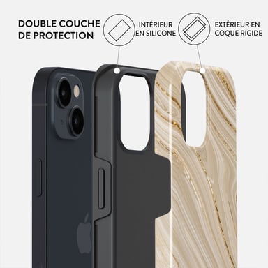 Burga Funda para iPhone 15 Tough A prueba de golpes modelo Full Glam Beige