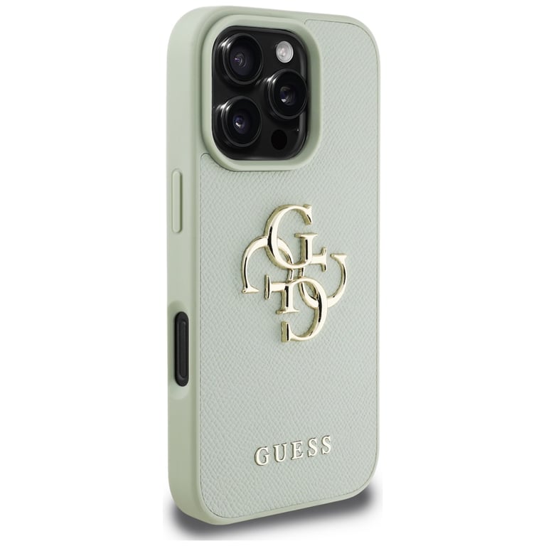 Coque pour iPhone 16 Pro Max Guess grainé grand Logo 4G petit Logo classique - vue 4