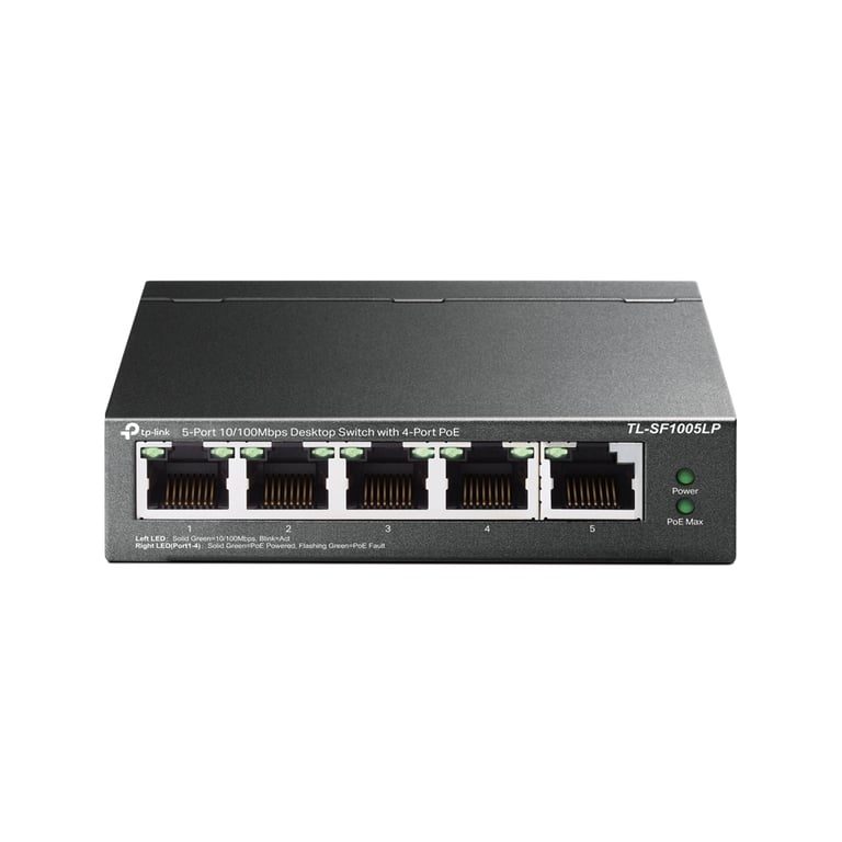 TP Link TL SF1005LP V1 commutateur non géré 5 x 10100 4 PoE de bureau fixation murale PoE - vue 2