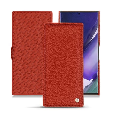 Housse cuir Samsung Galaxy Note20 Ultra - Rabat horizontal - Orange - Cuir grainé