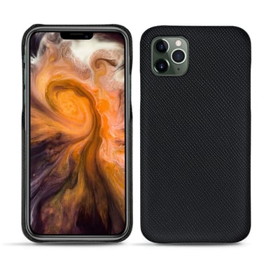 Coque cuir Apple iPhone 11 Pro Max -  - Noir - Cuir saffiano
