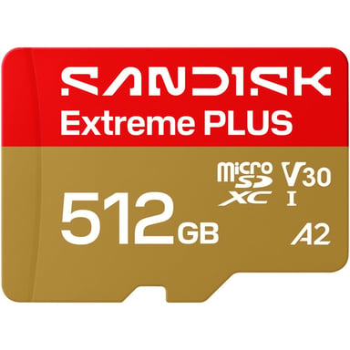Carte mémoire microSDXC SanDisk Extreme Go 512 Go UHS-I pour smartphone, appareil photo action Noir - Neuf