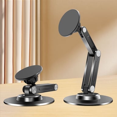 iLike STM3 Support magnétique en métal pour smartphone avec angle parfait réglable et rotation à 360° Noir