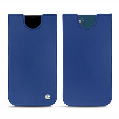 Pochette cuir Apple iPhone 14 - Pochette - Bleu - Cuir lisse
