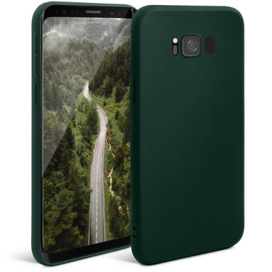 Moozy Minimalist Series Coque en silicone pour Samsung S8, Vert nuit – Finition mate fine et souple en TPU