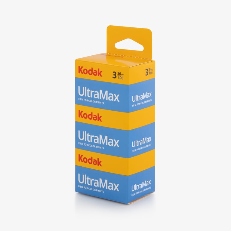 KODAK Blister Ultramax 135 24 Tpack Pack de 3 Pellicules 35mm ISO 400 36 Exposiciones Idéales pour Photos en Intérieur et en Extérieur Neuf