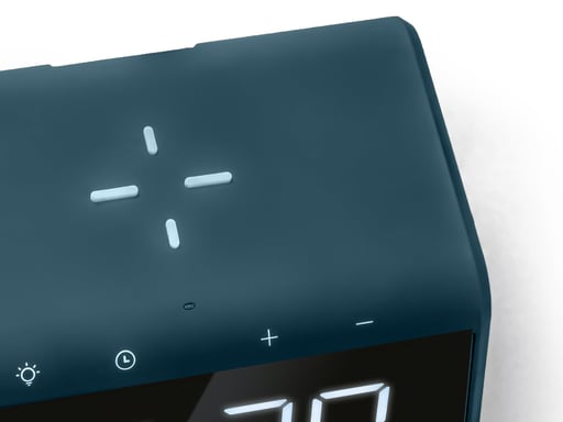 Jupiter Réveil Numérique avec Chargeur Sans Fil - Double Réveil avec Lumière de Réveil - Pacific Blue (HCG019QI-PB)