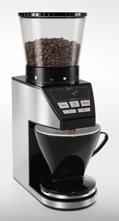 Melitta Calibra 1027 01 moulin à café électrique avec balance intégrée broyeur conique / Inox 1027 01 - vue 4