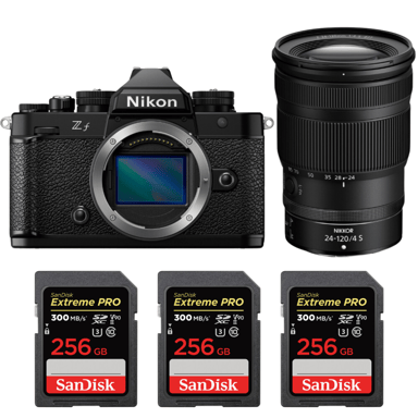 Appareil photo hybride Nikon Zf + 24-120mm f/4 S + 3 SanDisk 256GB Extreme PRO UHS-II + Ebook ''20 astuces pour des images qui claquent''
