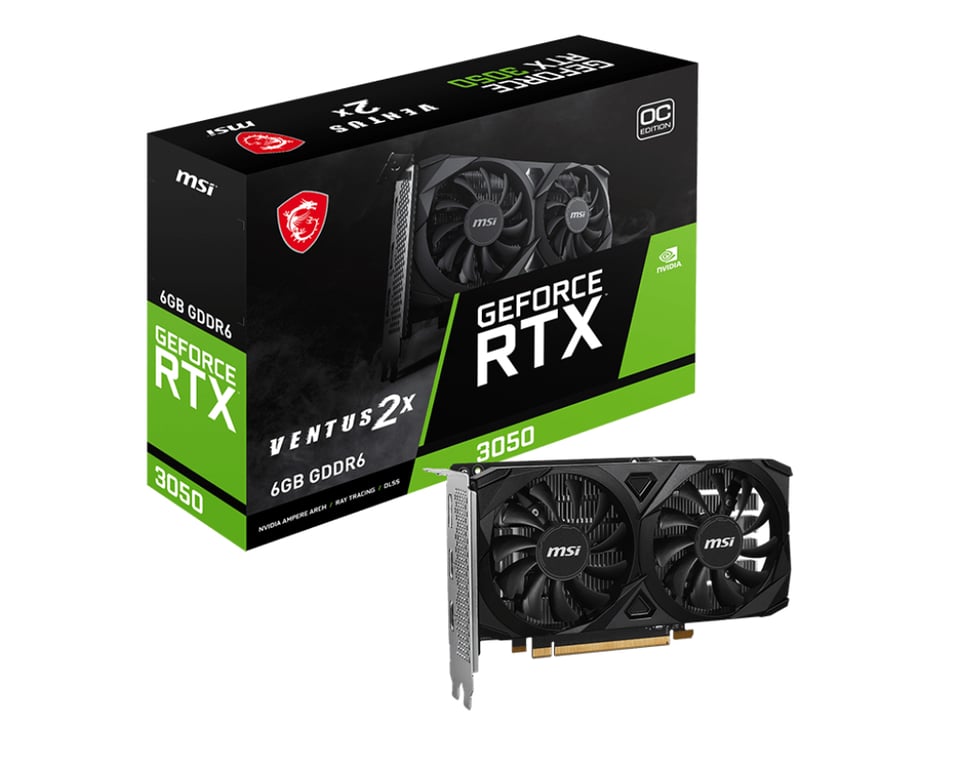 MSI VENTUS GeForce RTX 3050 2X E 6G OC NVIDIA 6 Go GDDR6 Neuf