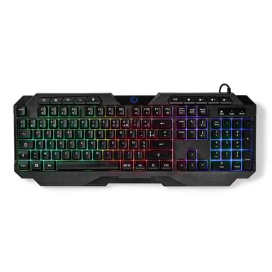 Nedis GKBD110BKFR teclado Juego USB AZERTY Francés Negro