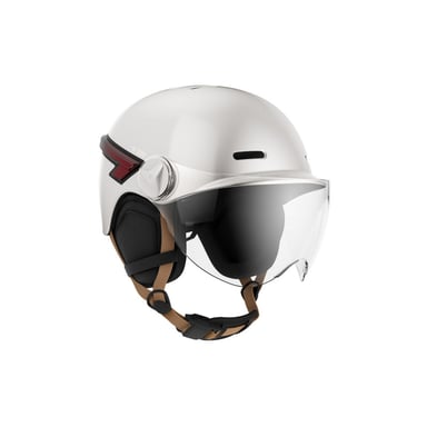 Casque vélo Casr Casque LED avec Visière pour Vélo & Trottinette Glow Ivoire Brillant L