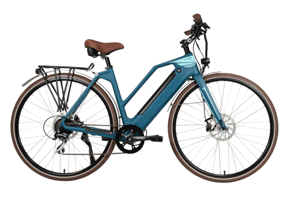 Vélo électrique ultra-léger Vadrouilleur Bleu - Cadre carbone, 100 km d'autonomie