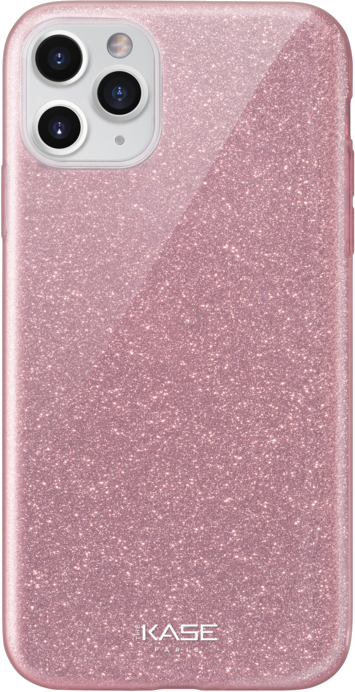 Coque slim pailletée étincelante pour Apple iPhone 11 Pro Max, Or Rose
