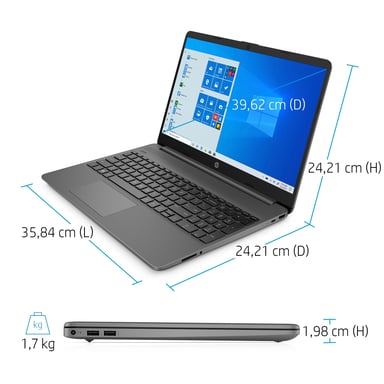 HP 15s-eq2082nf 5300U Ordinateur portable 39,6 cm (15.6'') Full HD AMD Ryzen™ 3 8 Go DDR4-SDRAM 128 Go SSD Wi-Fi 5 (802.11ac) Windows 11 Home in S mode Gris