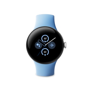 Google Pixel Watch 2 AMOLED 41 mm Numérique Écran tactile 4G Argent Wifi GPS (satellite), bleu