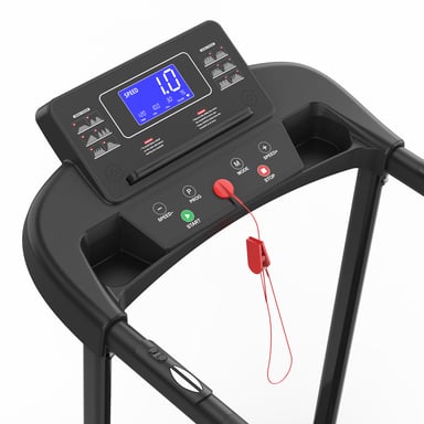 Cinta de correr con plataforma para personas mayores, pantalla LED grande, pasamanos largo para mayor equilibrio