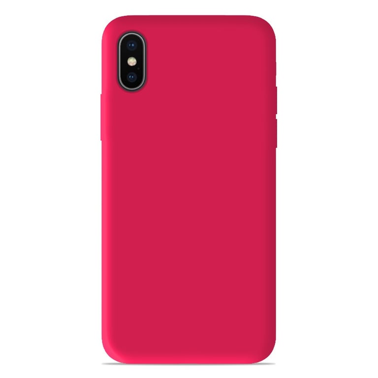 Coque silicone unie compatible Mat Rose Apple iPhone X iPhone XS