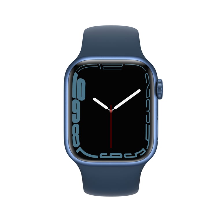 Watch Series 7 (GPS) Boîtier en Aluminium Bleu de 41 mm, Bracelet Sport Bleu Abysse