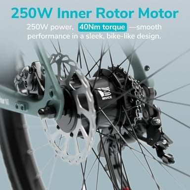 Bicicleta eléctrica urbana ultraligera Engwe MapFour N1 Air de 250 W y 700 x 38 C de fibra de carbono, 360 Wh, con sensor de par y batería de 36 V y 10 Ah