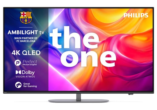 The One TV (55'') 2025 4K QLED 4K QLED Ambilight Dolby Atmos Titan OS, Gris métallique (55PUS9050)