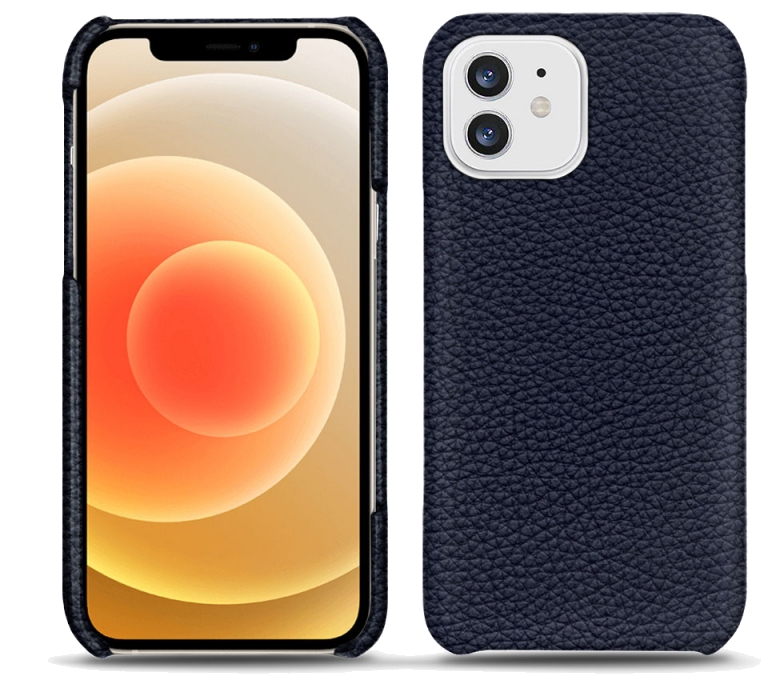 Coque cuir Apple iPhone 12 - Coque arrièreBleu