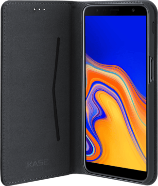Folio a conchiglia con slot per schede e supporto per Samsung Galaxy J6+ 2018, nero