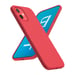 JAYM - Coque Silicone Premium Rouge compatible avec [ iPhone 16 Pro ] -100% Silicone et Microfibre - Renforcée et Ultra Doux