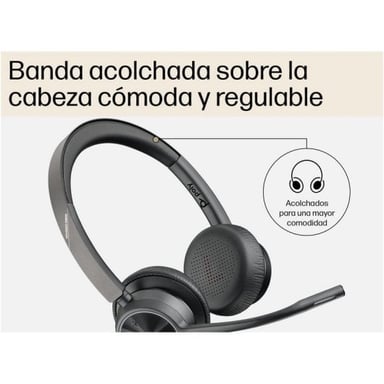 Poly Auriculares VOYAGER 4320-M certificados para Microsoft Teams con base de carga