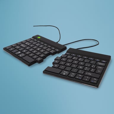R-Go Tools Split Keyboard R-Go Break con software di pausa, tastiera ergonomica split, AZERTY (BE), USB con cavo, nero