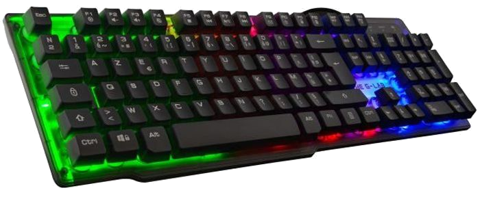 THE G-LAB Clavier Gaming KEYZ-NEON - Rétroéclairé - Filaire - 19 touches anti-ghosting - 12 raccourc