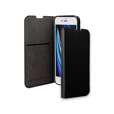 BigBen Connected Funda con cierre para iPhone SE 2022 / SE / 8 / 7 Folio Negro