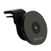Muvit Support Voiture Magnétique Chargeur MagSafe 15W avec Câble USB-C Noir