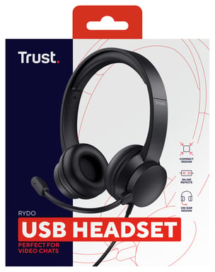 Trust Rydo Cuffia cablata Archetto chiamate/musica USB Type-A Nero