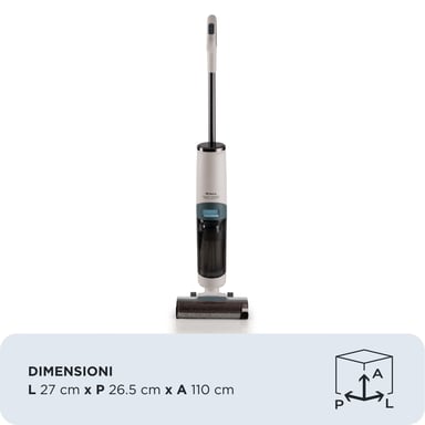 Ariete 2483/00 Aspirador de escoba 2 en 1 Batería Seca&húmeda HEPA Sin bolsa 0 L 220 W Azul claro